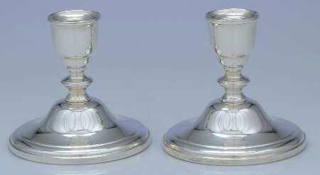 621 (Sterling, Hollowware) Pair of Weighted Console Candleholders