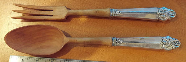 WOX1 (Sterling) Wooden Bowl 2-Piece Salad Set