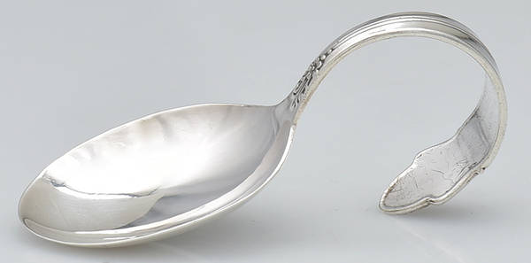 WOX1 (Sterling) Curved Handle Baby Spoon