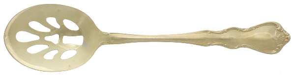 Gold Discretion (Gold Electroplate) Pierced Tablespoon (Serving Spoon)