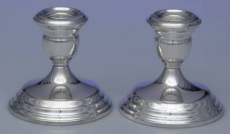 240 (Sterling, Hollowware) Pair of Weighted Candleholders