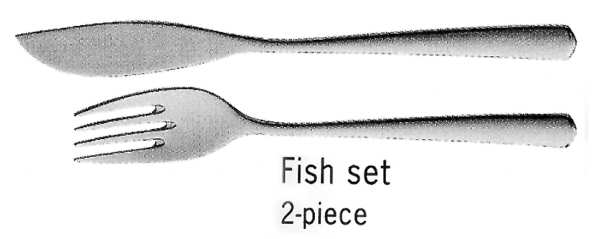 Bistro (Stainless, No Center Ridge) Individual Fish Knife & Fork Set