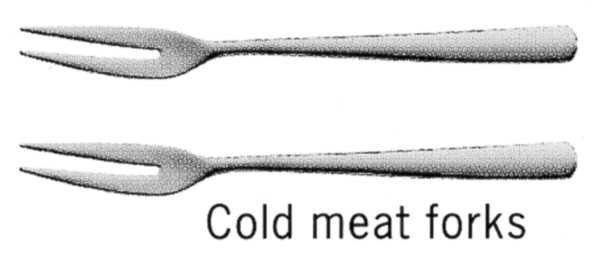 Bistro (Stainless, No Center Ridge) Small 2-Tine Cold Meat Serving Fork