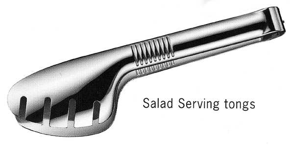 Bistro (Stainless, No Center Ridge) 1-Piece Salad Tongs