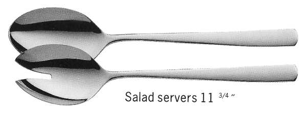 Bistro (Stainless, No Center Ridge) Solid Oversized Serving Salad Set