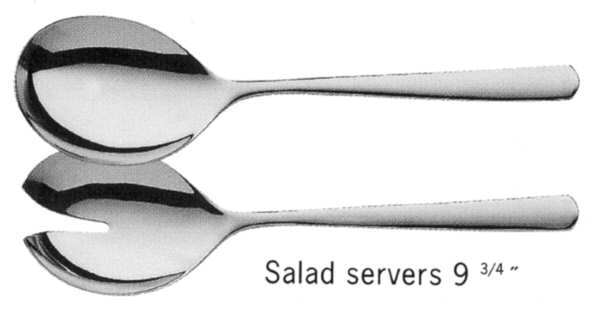 Bistro (Stainless, No Center Ridge) Medium 2-Piece Salad Set, Solid Pieces