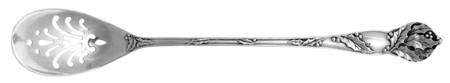 Floral Series #2 (Sterling) Pierced Bowl Short Handle Olive Spoon