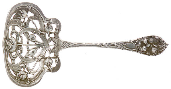 Floral Series #6 (Sterling) Solid Bon Bon Spoon with Pierced Bowl