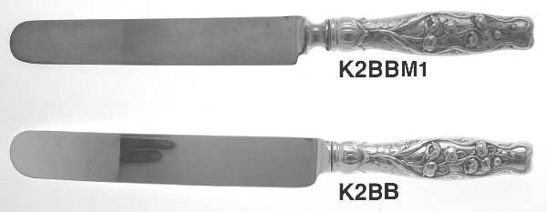 Lily of the Valley (Strl, 1885, Monograms) Blunt Hollow Handle Knife W/Bolster