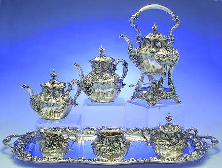 6221 (Sterling, Hollowware) 7 Piece Tea Set (SCP, STP, SCR, SSU, SWB, SKES, WT25C)