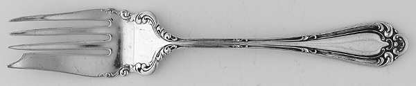 Astoria (Silverplate, 1898, Monograms) Medium Solid Cold Meat Serving Fork