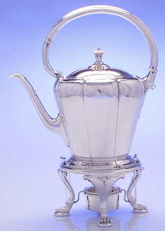 Lotus (Sterling, Hollowware, Scallop Base) Kettle, Stand & Burner
