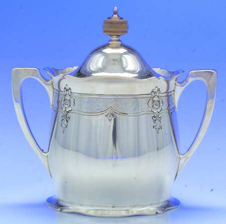 Antique (Strl, Hollow, Floral) Sugar Bowl & Lid