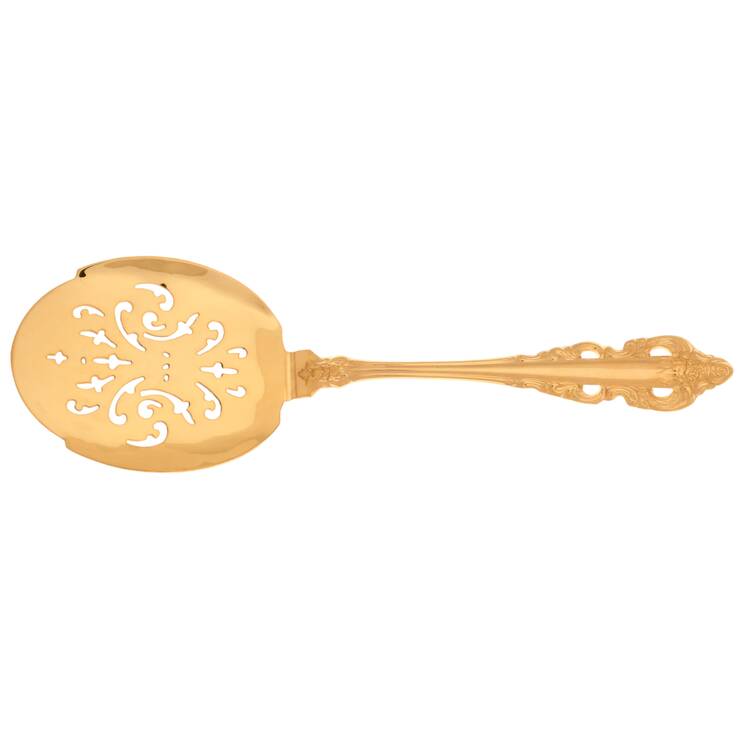 Antique Baroque (Gold Electroplate) Croquette Server with Stainless Bowl HC