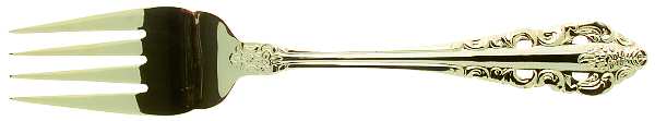 Antique Baroque (Gold Electroplate) Medium Solid Cold Meat Serving Fork