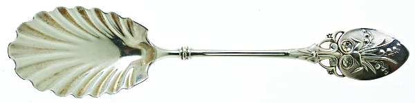 Lily (Sterling, 1870, Pierced Handle) Sugar Shell Spoon