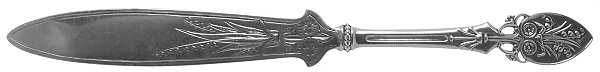 Lily (Sterling, 1870, Pierced Handle) Solid Piece Bright Cut Letter Opener