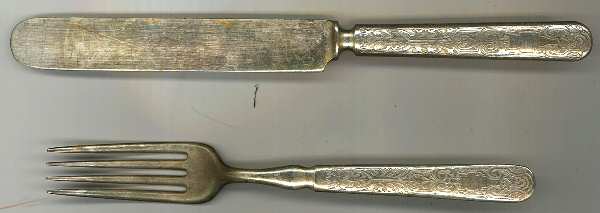 WAS155 (Silverplate) Indented Solid Handled Fork