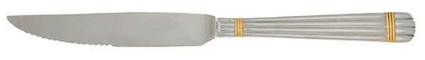 Golden Apollo (Stn, Go Acc, Rib Front Only) Steak Knife Individual Hollow, Serrate HC