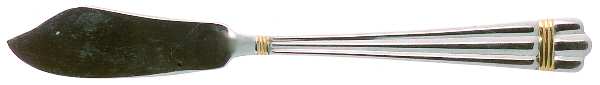 Golden Apollo (Stn, Go Acc, Rib Front Only) Flat Handle Master Butter Knife
