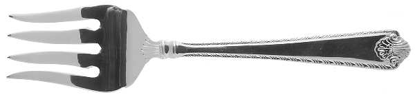 French Shell (Silverplate) Medium Solid Cold Meat Serving Fork