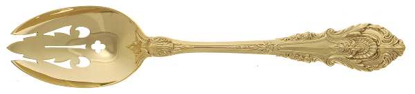Golden Sir Christopher (Strlng, Gold) Pierced Tablespoon (Serving Spoon) by Wallace Silver