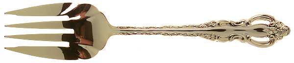 Golden Countess (Electroplate) Medium Solid Cold Meat Serving Fork by Wallace Silver