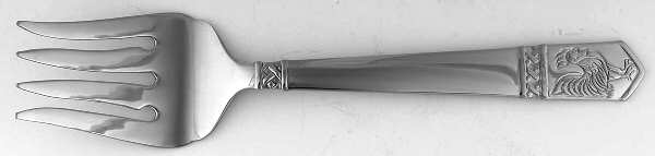 Rooster (Stainless) Medium Solid Cold Meat Serving Fork by Wallace Silver