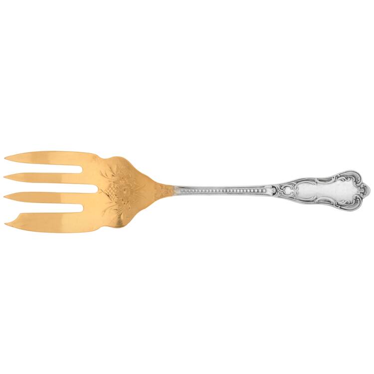 WND16 (Sterling) Sardine Serving Fork Tined Large Bright Cut