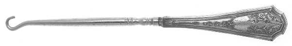 WSC44 (Sterling) Small Button Hook, Hollow Handle