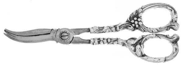 Sterling Flatware Grape Shears with Hollow Handle