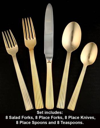 Gold Ionic (Gold Electroplate) 40 Piece Set