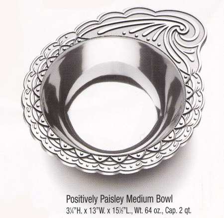 Positively Paisley (Armetale, Hollowware) 13" Round Bowl