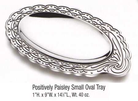 Positively Paisley (Armetale, Hollowware) 14" Oval Tray
