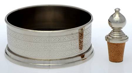 Jaipur (Hollowware) Wine Bottle Coaster & Stopper (Cork)