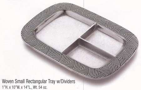 Woven (Armetale, Hollowware) 14" 3 Part Rectangular Tray