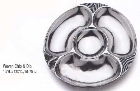 Woven (Armetale, Hollowware) 1 Piece Chip and Dip Set