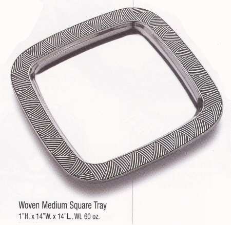 Woven (Armetale, Hollowware) 14" Square Tray