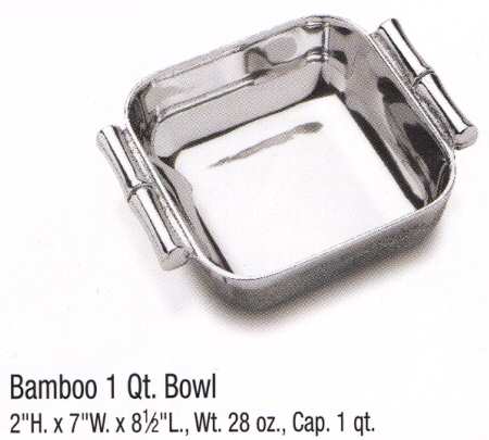 Bamboo (Armetale, Hollowware) Small Square Vegetable Bowl