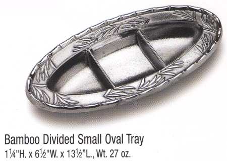 Bamboo (Armetale, Hollowware) 13" 3 Part Oval Tray