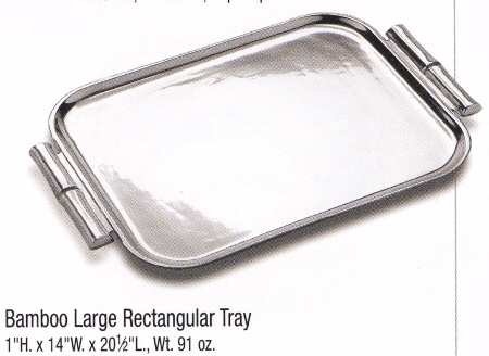 Bamboo (Armetale, Hollowware) 20" Rectangular Handled Tray