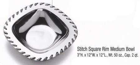 Stitch (Armetale, Hollowware) Medium Square Vegetable Bowl