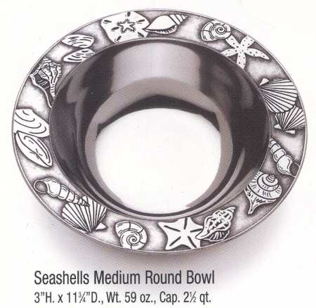 Seashells (Armetale, Hollowware) 11" Round Serving Bowl