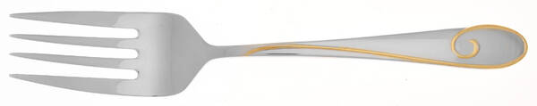 Ballet Ribbon Gold (Stainless) Large Solid Cold Meat Serving Fork