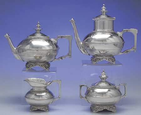 17 (Sterling, Hollowware) 4 Piece Tea Set (SCP, STP, SCR, SSU)