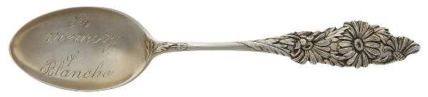 Floral Series #8 (Sterling) Monogram Five O'Clock Teaspoon