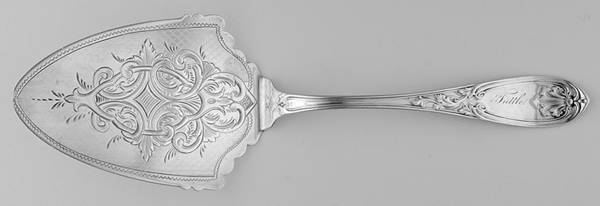 WHS37 (Coin) Large Solid Bright Cut Pie Knife