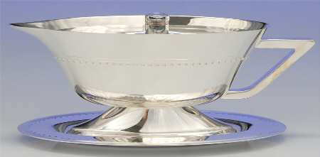 Grosgrain (Silverplate, Hollowware) Gravy Boat and Underplate and Lid