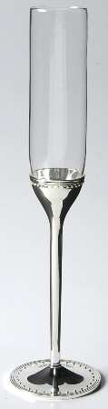 Grosgrain (Silverplate, Hollowware) Glass & Silver Champagne Flute