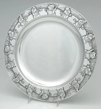 Snowman (Hollowware) 12" Round Tray